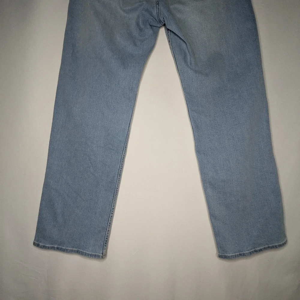 Hollister Mens Light Blue Tab Button Athletic Straight Leg Denim Jeans 34x32